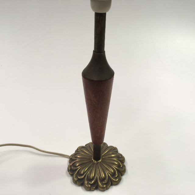 LAMP, Base (Table) - 1960s Teak Wood & Brass